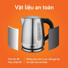 Ấm siêu tốc inox Unie UE-300 dung tích 1 Lít, 1850W - Hàng Chính Hãng