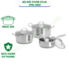 Bộ 3 Nồi Inox 304 Fivestar FB-B3002 Đáy Liền Thân- Kích thước 18cm/20cm/24cm - Bảo Hành Chính Hãng 24 Tháng