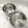 Bộ Nồi Xửng Hấp 3 Đáy inox 430 FiveStar Nắp Inox  02pcs - Kích Thước 32cm - Bảo Hành Chính Hãng