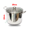 Nồi Luộc Gà Inox 304 Fivestar Nắp Kính  FS-N30002 - 28CM/30CM - Hàng Chính Hãng