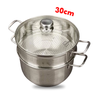Bộ Nồi Xửng Hấp 3 Đáy inox 430 FiveStar Nắp Kính 02pcs - Kích Thước 24cm/26cm/28cm/30cm - Bảo Hành Chính Hãng