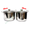 Nồi Luộc Gà Inox 304 Fivestar Nắp Kính  FS-N30002 - 28CM/30CM - Hàng Chính Hãng