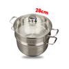 Bộ Nồi Xửng Hấp 3 Đáy inox 430 FiveStar Nắp Kính 02pcs - Kích Thước 24cm/26cm/28cm/30cm - Bảo Hành Chính Hãng