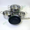 Bộ Nồi Đáy Liền Kèm Xửng Và Chảo Chống Dính  Fivestar FP-B5006 Nắp Kính  - Kích Thước 16cm/20cm/24cm - Bảo Hành Chính Hãng
