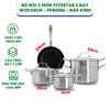 Bộ Nồi Đáy Liền Kèm Xửng Và Chảo Chống Dính  Fivestar FP-B5006 Nắp Kính  - Kích Thước 16cm/20cm/24cm - Bảo Hành Chính Hãng