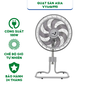 Quạt sàn Asia Turbo Max VY646990 - Công suất 100W - Tiết kiệm, tiện lợi - Bảo hành chính hãng 24 tháng