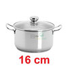 Bộ 3 Nồi Inox 430 3 Đáy Malai Fivestar FS-B3004 Nắp Kính 06pcs- Kích thước 16cm/20cm/24cm - Bảo Hành Chính Hãng
