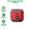 NỒI CƠM ĐIỆN SUNHOUSE SHD8611R - DUNG TÍCH 1.8L - CÔNG SUẤT 700W - HÀNG CHÍNH HÃNG BẢO HÀNH 12 THÁNG