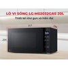 Lò vi sóng LG Neochef MS2032GAS - Dung tích 20L - Công suất 700W - Hàng chính hãng bảo hành 12 tháng