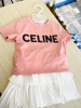 set áo-cv xếp li Celine ( đỏ,hồng)
