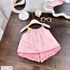 Set cotton dây tết bé gái hello kitty ( hồng, tím)