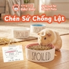 Chén Ăn Chống Lật Cho Thỏ, Bọ Ú, Chinchilla, Chó, Mèo In Hình Spoiled Gốm Sứ Cao Cấp