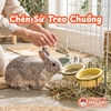 Chén Ăn Treo Chuồng Cho Thỏ, Bọ Ú, Chinchilla, Chó, Mèo Gốm Sứ Cao Cấp