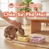 Chén Ăn Cho Thỏ, Bọ Ú, Chinchilla, Mèo, Chó Chất Liệu Gốm Sứ Hình Phô Mai Dễ Thương