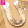 [Mã 01] Dương vật giả 2 đầu silicon trong suốt cho Les