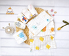 Set 5 Khăn xô Manny 6 lớp Organic cao cấp 30x30cm (họa tiết ngẫu nhiên)