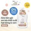 Sữa tắm gội toàn thân cho bé Bzu Bzu chiết xuất hạt bông và vani 600ml (0M+)