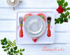 Set Bát ăn dặm kèm thìa dĩa EMMAKIDS (màu ngẫu nhiên)