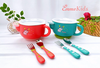 Set Bát ăn dặm kèm thìa dĩa EMMAKIDS (màu ngẫu nhiên)