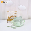 Bát ăn dặm inox Misan kèm thìa và nắp đậy cho bé 450ml màu ngẫu nhiên