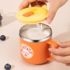 Cốc tập uống hình thú dễ thương màu ngẫu nhiên (ruột inox 304, vỏ nhựa, ống hút silicone)