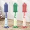 Cọ bình sữa silicone 3 chi tiết CK Bebe xoay 360 độ dấp gọn cán hình tai thỏ ( màu ngẫu nhiên)