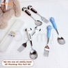 Bộ thìa nĩa Bermy hộp hình thú (màu sắc/ họa tiết ngẫu nhiên)