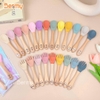 Thìa ăn dặm silicone cán gỗ Bermy (dài 14cm, màu ngẫu nhiên)