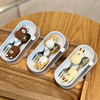 Set thìa dĩa thú hồ lô cho bé kèm hộp