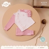 Bộ sơ sinh nỉ lông cài chéo Honee Richkids 9502