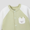 Bộ dài cài thẳng màu xanh lá phối trắng NewBorn NOUS