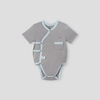 Set 2 bodysuit cộc cài lệch Nous màu ghi in họa tiết