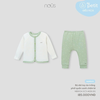 Bộ dài tay Nous New Born áo trắng phối quần xanh chấm bi