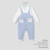 Bộ liền dài giả yếm Nous New Born màu xanh da trời phối trắng