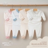 Bộ sơ sinh cài chéo cổ caro 7744 Honee