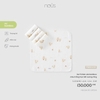Set 5 khăn sữa bamboo màu trắng in họa tiết Nous