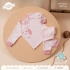 Bộ sơ sinh nỉ lông cài chéo Papillon Honee 9519