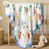 Chăn Bo Viền 4 lớp Sợi Tre MANNY 110x130cm (họa tiết ngẫu nhiên)