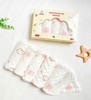 Hộp 5 khăn sữa sợi tre orangic Manny 4 lớp mềm mại, kháng khuẩn size 30x30cm