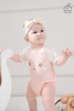 Body chip cộc tay La Pomme Raglan xin chào bạn mới (Màu Trắng)