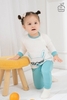 Bộ dài tay La Pomme Raglan người bạn tai dài (Màu Xanh)