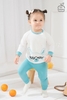 Bộ dài tay La Pomme Raglan người bạn tai dài (Màu Xanh)