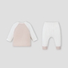 Bộ dài cài lệch màu trắng phối hồng nhạt NewBorn NOUS