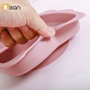 Khay ăn dặm silicon Misan Khủng Long 3 ngăn kèm thìa dĩa