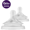 Vỉ 2 núm ty silicone Philips Avent mô phỏng tự nhiên mẫu mới (SCY965/02) cho bé > 6 tháng