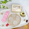 Khuôn hấp chống dính 4 chi tiết Mumbebe hình động vật kèm chổi phết dầu