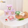 Set 3 hộp trữ thức ăn Misan 180ml nắp khóa kín dáng tròn