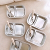 Khay inox 2 ngăn kèm thìa cho bé ăn dặm