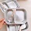 Khay inox 2 ngăn kèm thìa cho bé ăn dặm