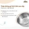 Bộ chén inox Farlin cách nhiệt kèm muỗng silicone mềm mại, có đế hít chống trơn và nắp đậy tiện lợi cho bé
